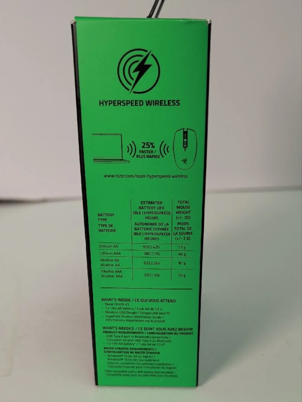 Razer Orochi V2 Wireless Gaming Mouse — Black with Green Logo
